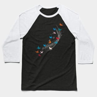 Colorful Paper Cranes Costume Gift Baseball T-Shirt